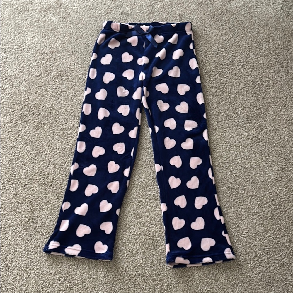 Small Women’s Blue and Pink Heart Pajama Bottoms